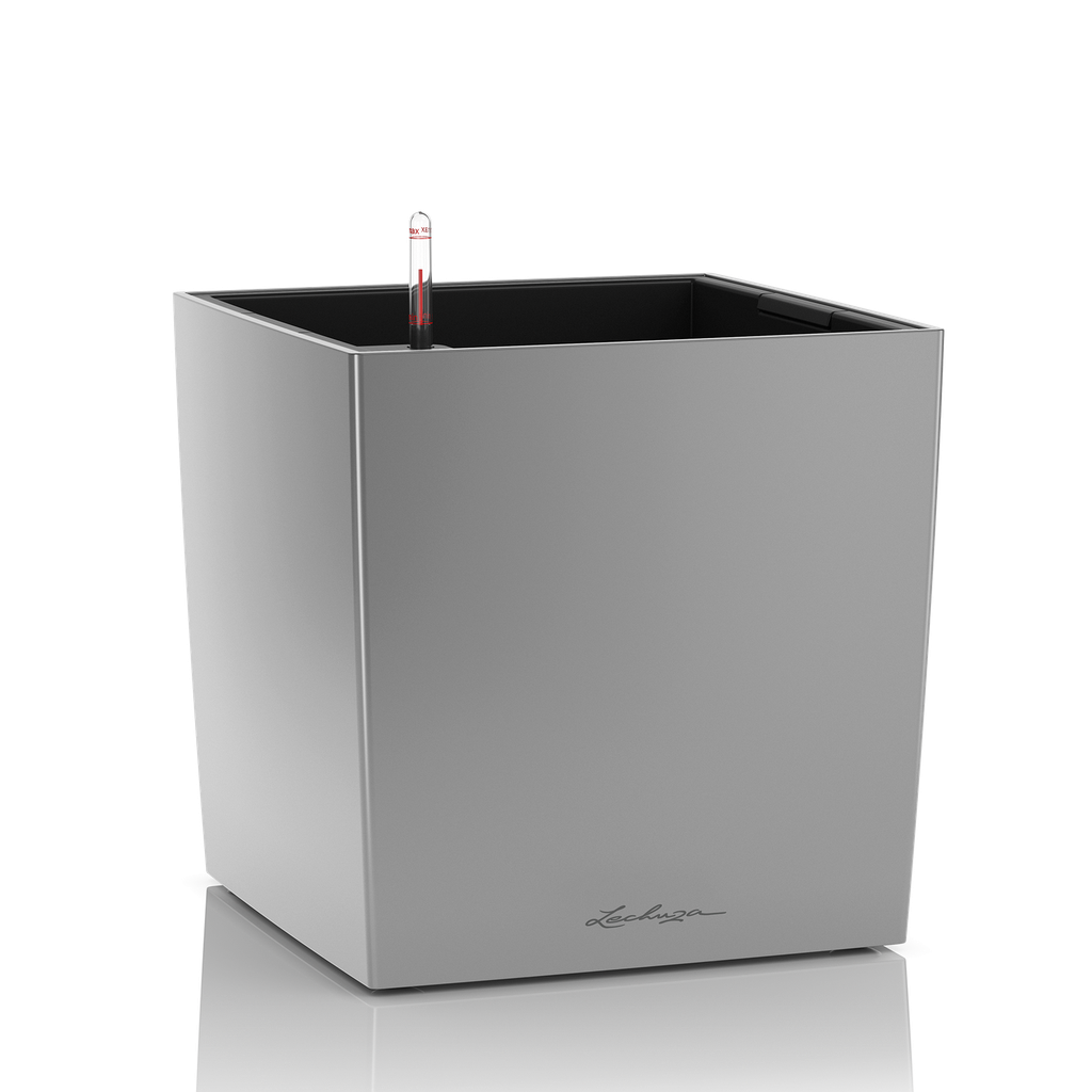 LECHUZA CUBE PREMIUM 50 SET COMPLET ARGINTIU 16568