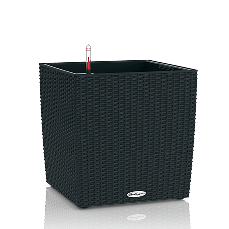 LECHUZA CUBE COTTAGE 40 CM SET COMPLET NEGRU GRAFIT 15384