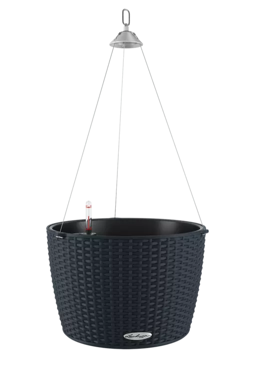 LECHUZA NIDO COTTAGE 35/23CM SET COMPLET NEGRU GRAFIT 15303
