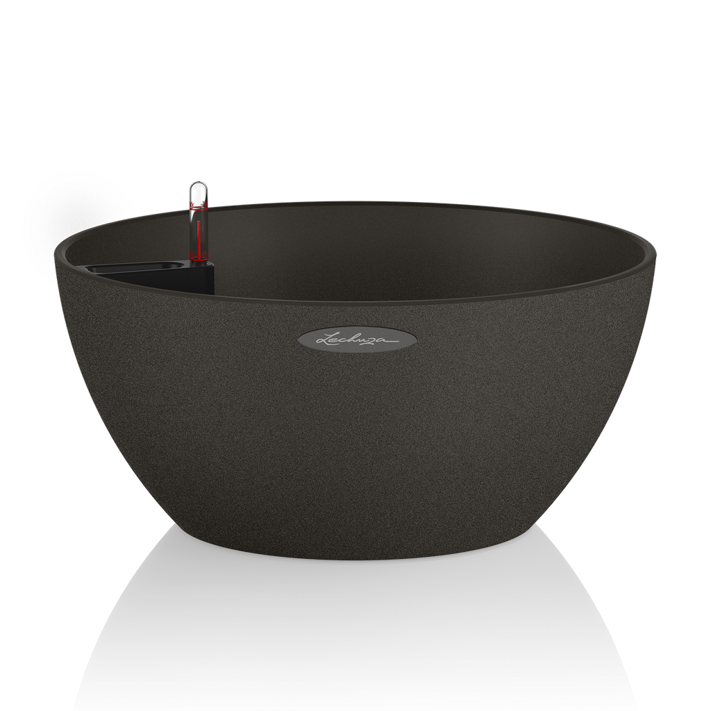 LECHUZA CUBETO STONE 40CM SET COMPLET NEGRU 13842