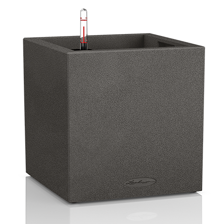LECHUZA CANTO STONE LOW 30/30CM SET COMPLET NEGRU GRAFIT 13702